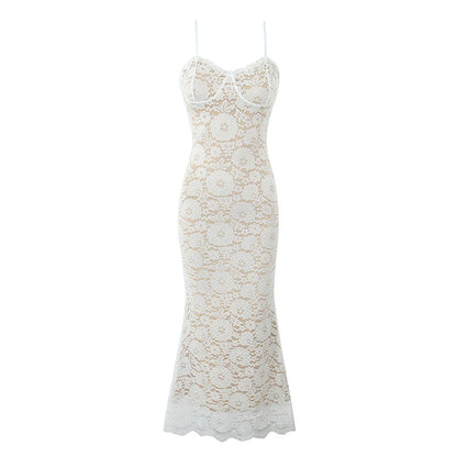 Long sexy lace dress
