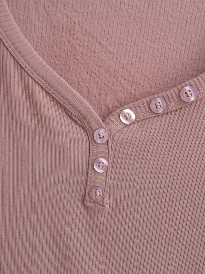 Half-open button-down shirt