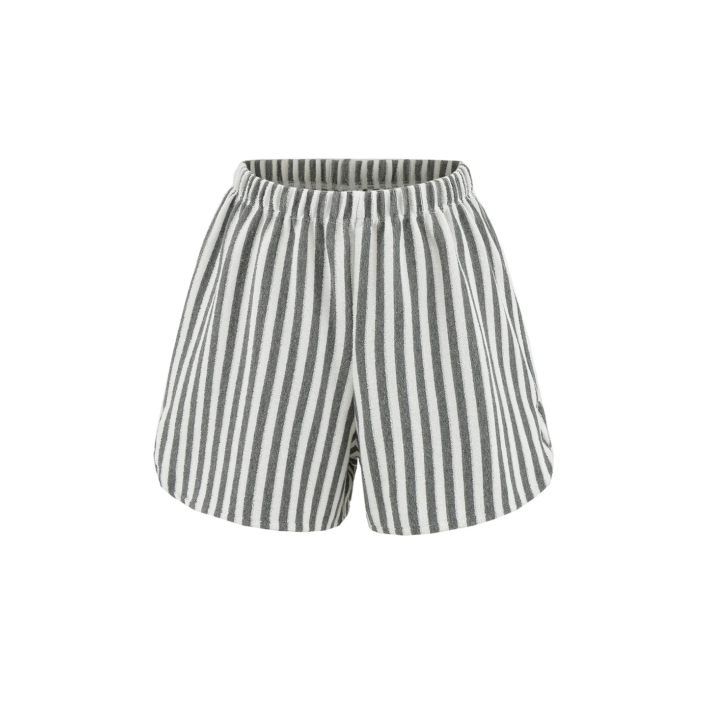 Striped shorts in towel texture