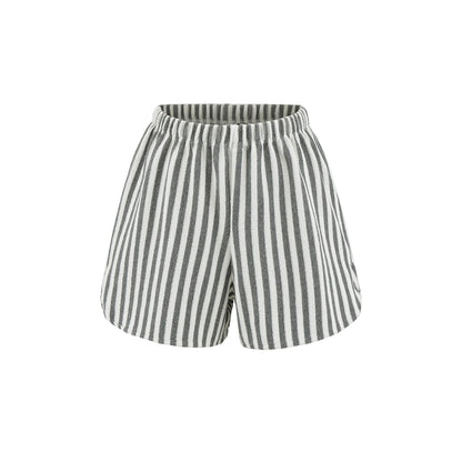 Striped shorts in towel texture