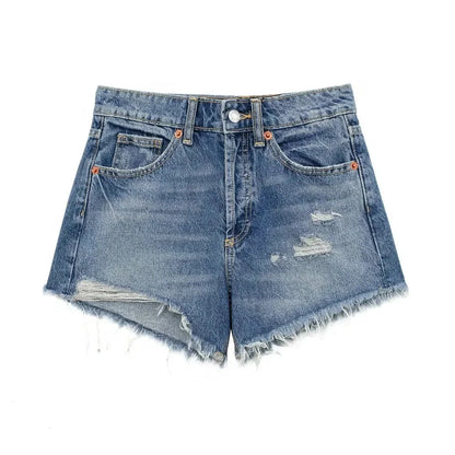 Basic ripped short jeans