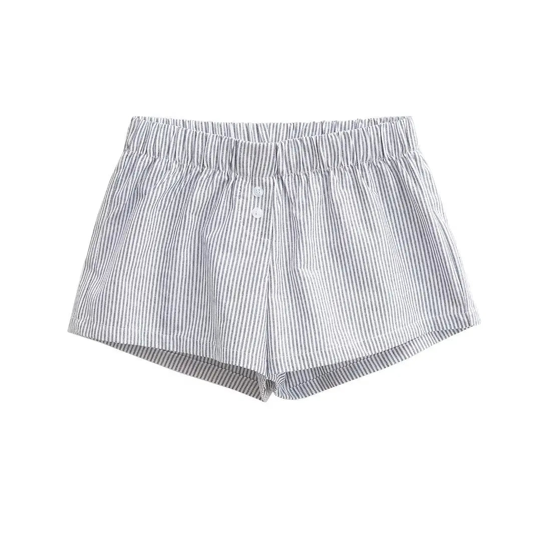 Two button checkered shorts