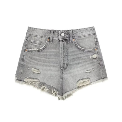 Basic ripped short jeans