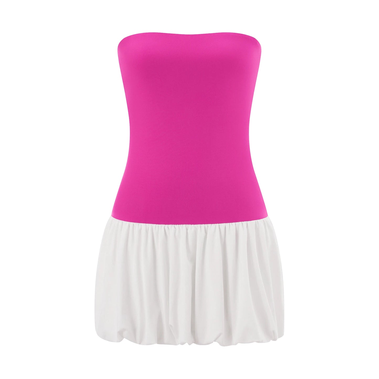 Strapless dress with puffy skirt