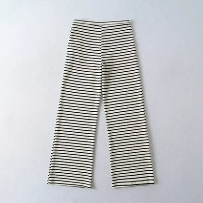 Soft flared striped pants