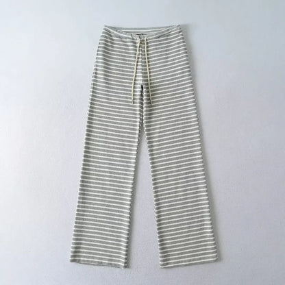 Soft flared striped pants