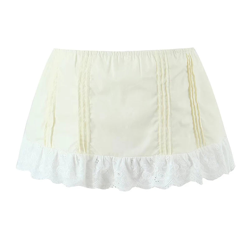 Aesthetic skirt with pink ribbon
