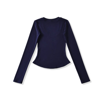A soft long shirt with a round neckline