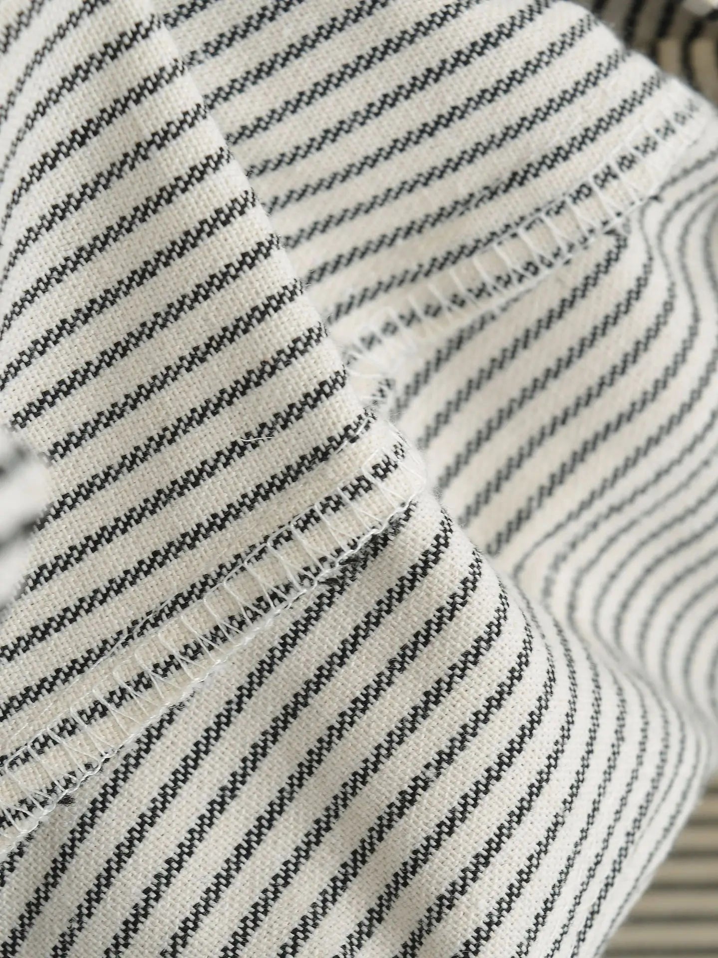 Denim-like striped shorts