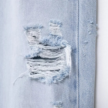 Long jeans with tears