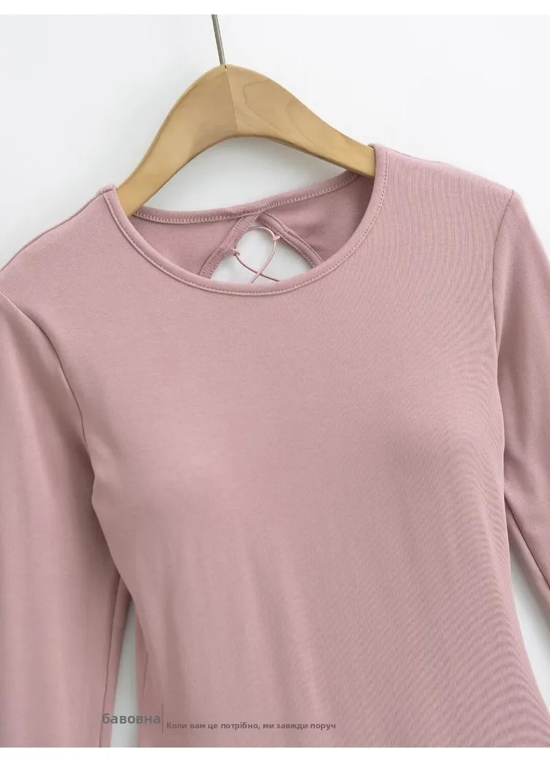 A dress with a built-in bra and an open back