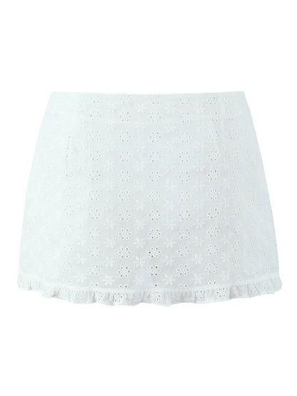 Mini lace skirt