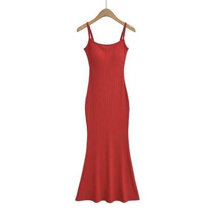 Spaghetti dress with built-in bra