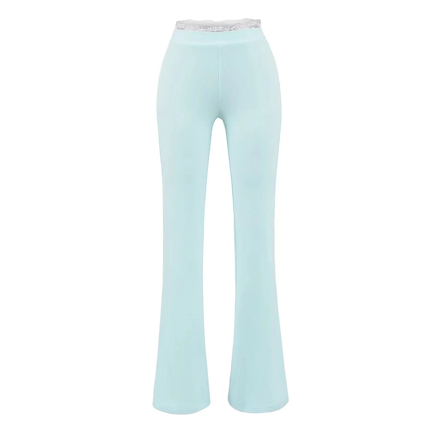 Long pants with lace trim