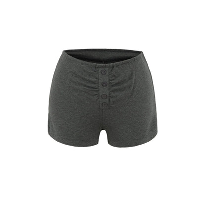 Pajama shorts with buttons