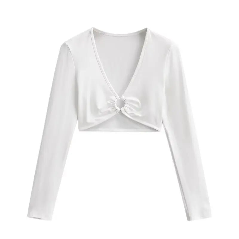 Long shirt with a ring at the neckline