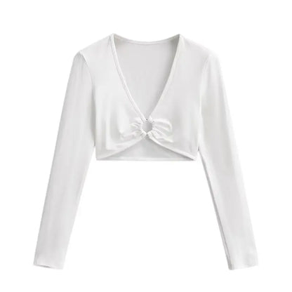 Long shirt with a ring at the neckline