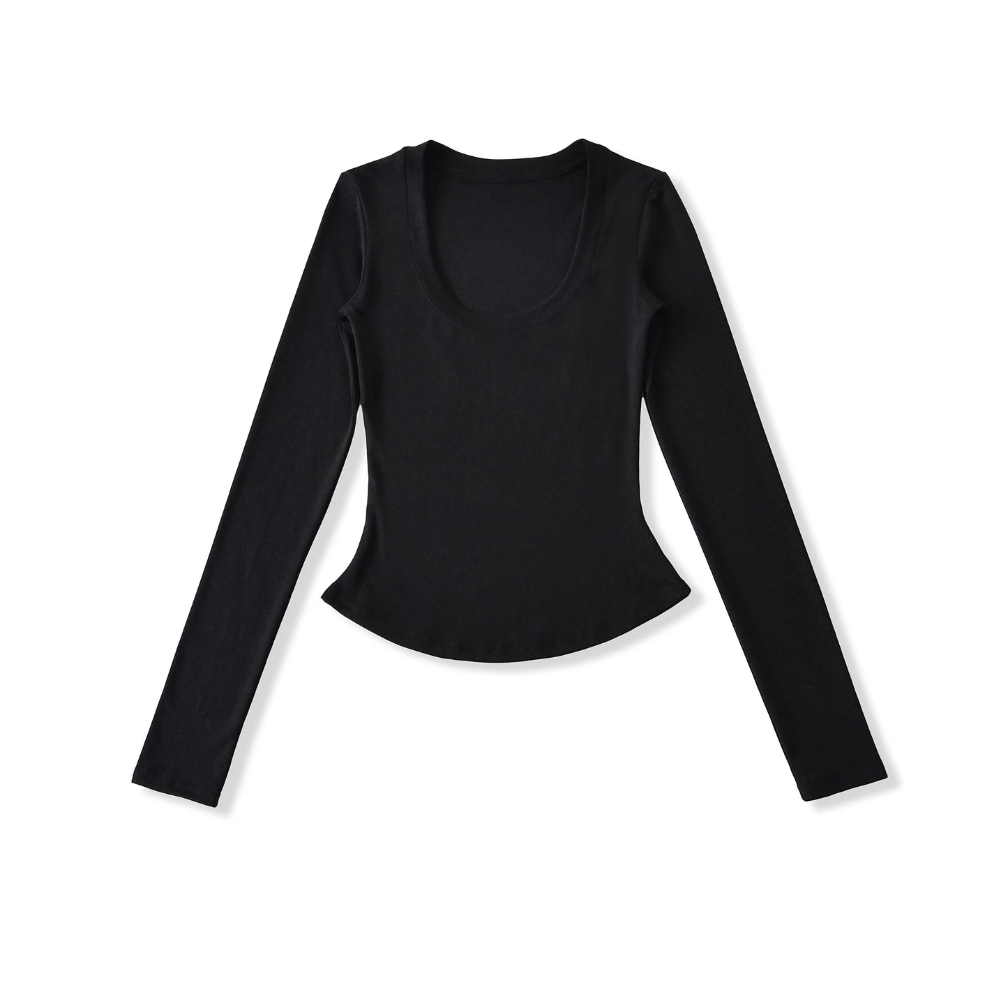 A soft long shirt with a round neckline