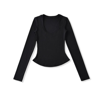 A soft long shirt with a round neckline
