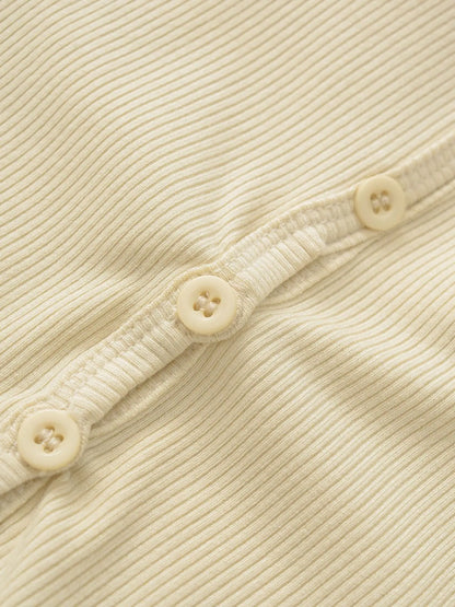 Buttoned collar tank top with a built-in bra