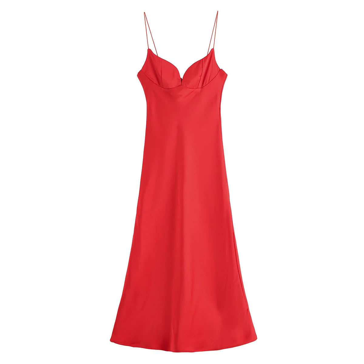 Classy neckline satin dress