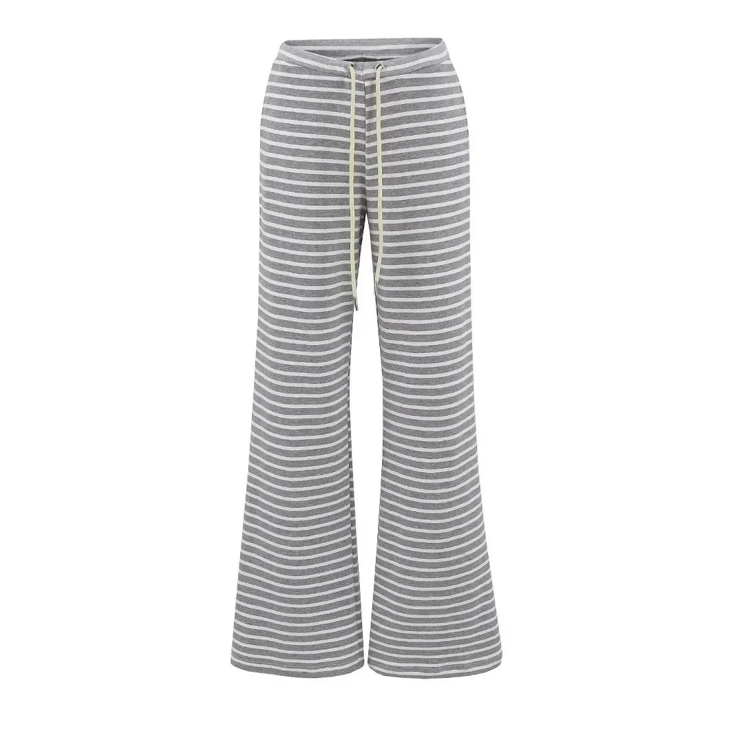 Soft flared striped pants