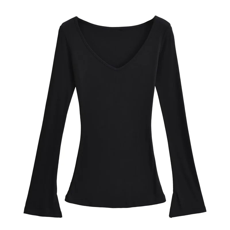 Shirt with flared sleeves