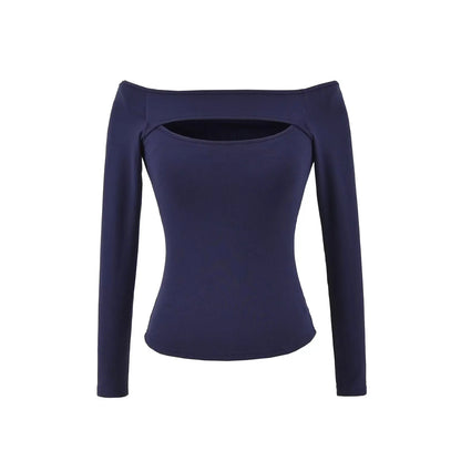 A long shirt with an opening at the neckline and a built-in bra