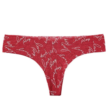 Thong underwear with illustrations