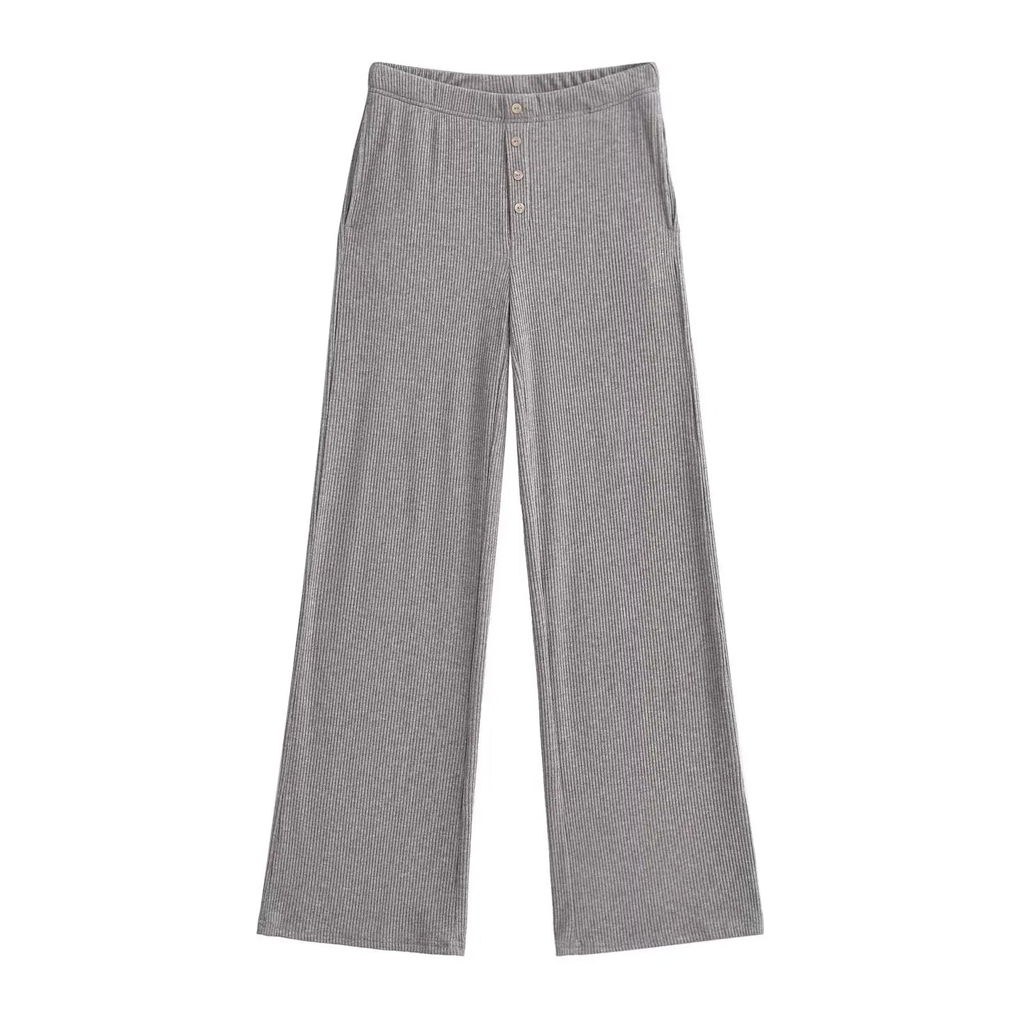 Aesthetic long pants with buttons