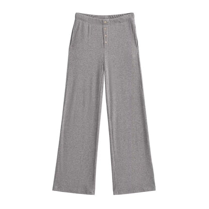 Aesthetic long pants with buttons