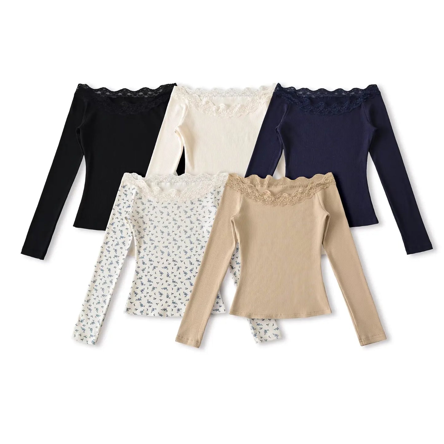 Long shirt with lace decorations