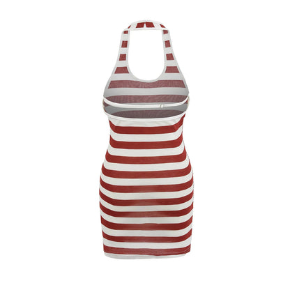 Striped collar dress
