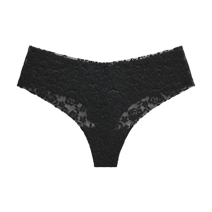 Floral lace thong