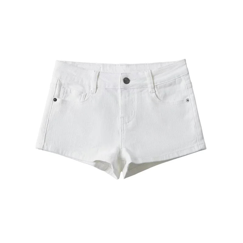 Short, low-cut, tight jeans