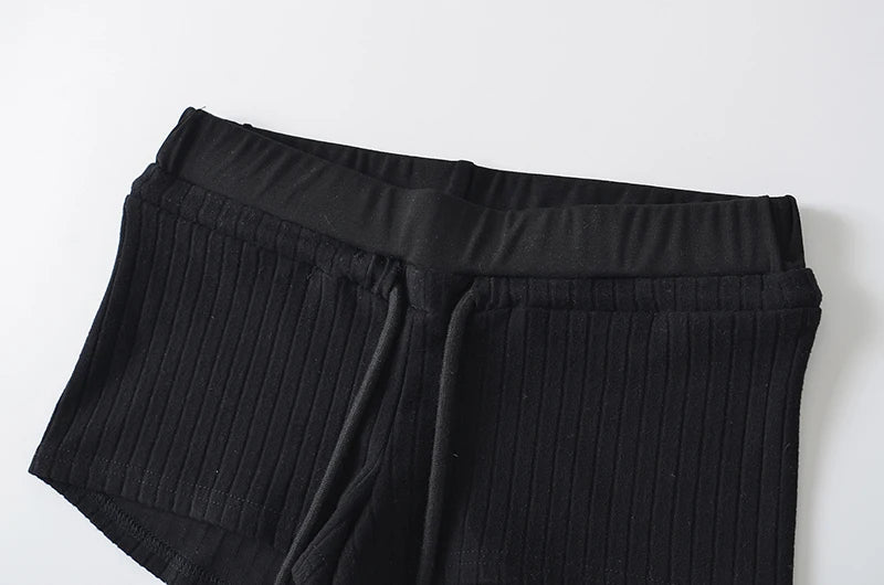 Mini shorts with striped texture