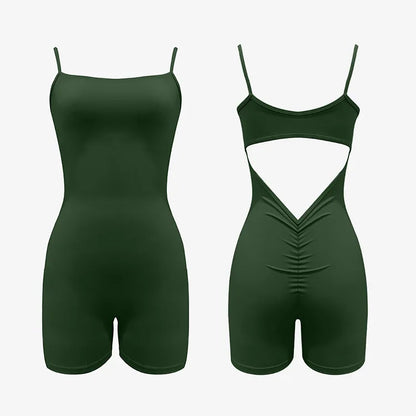 Triangular open back sports overalls