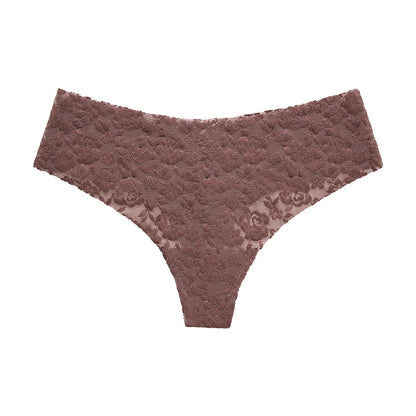 Floral lace thong