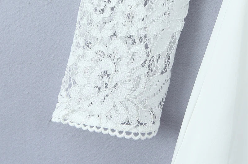 French style dress with lace sleeves