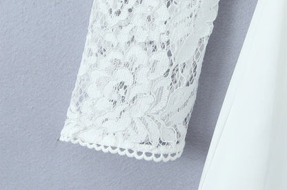 French style dress with lace sleeves