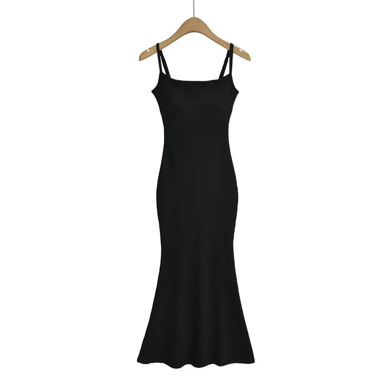 Spaghetti dress with built-in bra