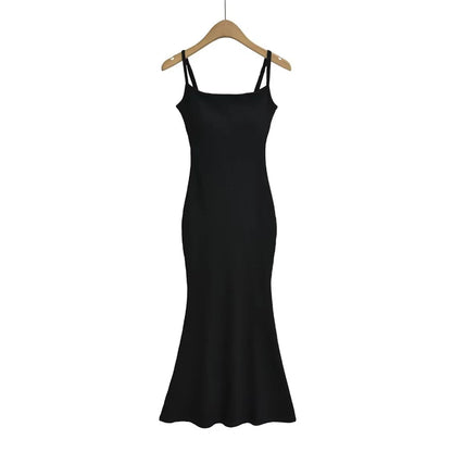 Spaghetti dress with built-in bra