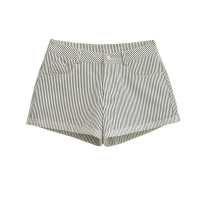 Denim-like striped shorts