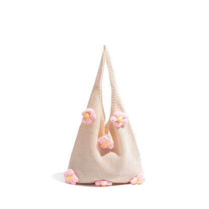 A soft bag with prominent flowers