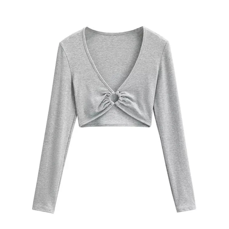 Long shirt with a ring at the neckline