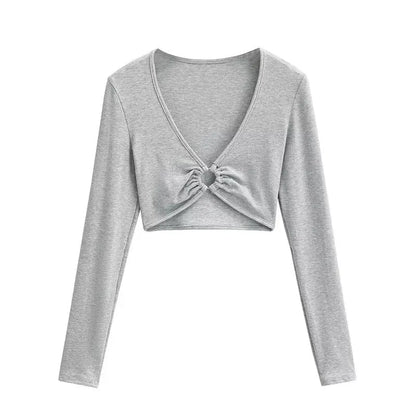 Long shirt with a ring at the neckline