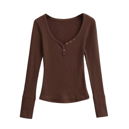 Half-open button-down shirt