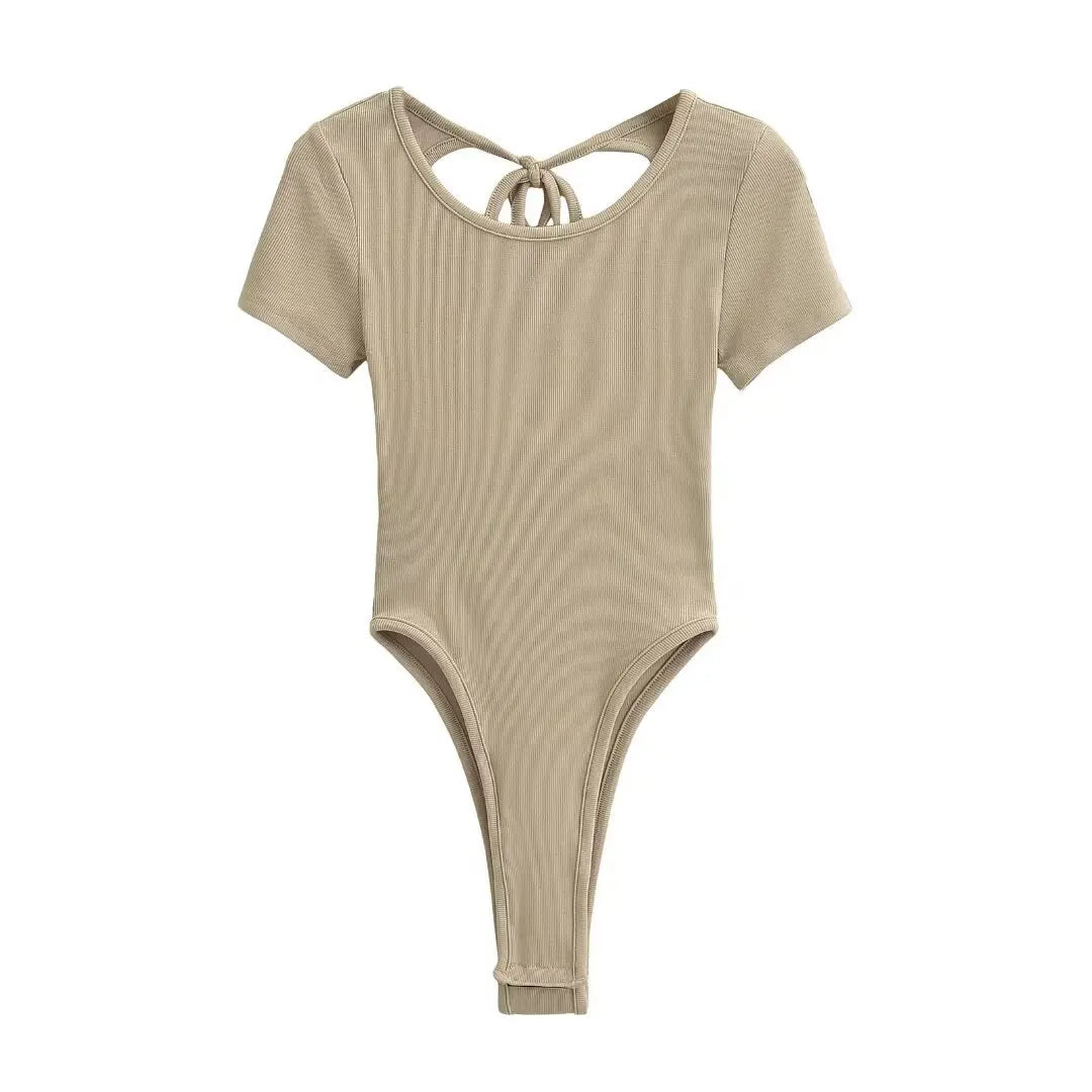 Bodysuit with open tie back