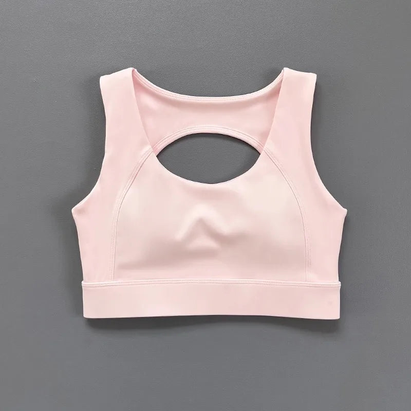 Sports bra with an opening in the back