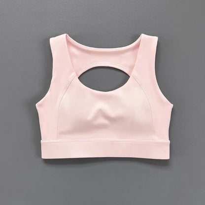 Sports bra with an opening in the back